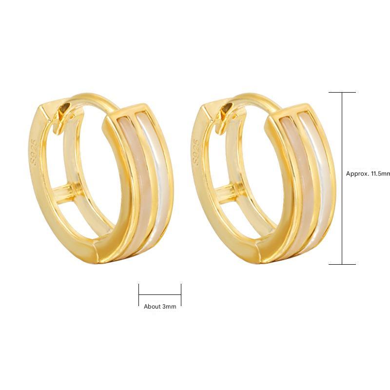 18K gold plated mother-of-pearl hoop earrings