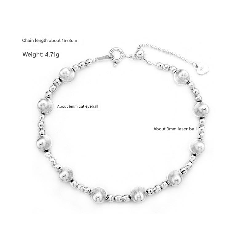 Sterling silver cat's eye sparkling high-end adjustable bracelet