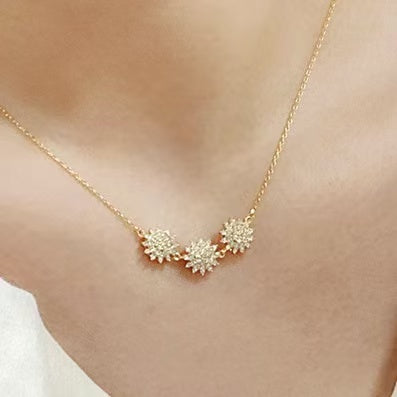 Golden sunflower pendant