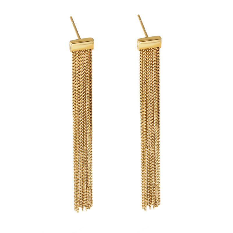 High-end simple tassel earrings