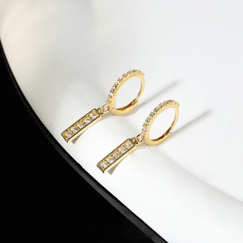 Women's niche fashion inlaid zircon earrings