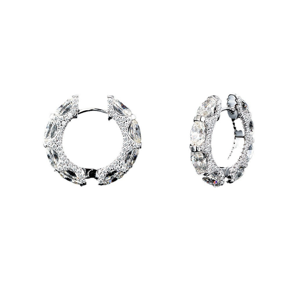 Small simple full diamond earrings