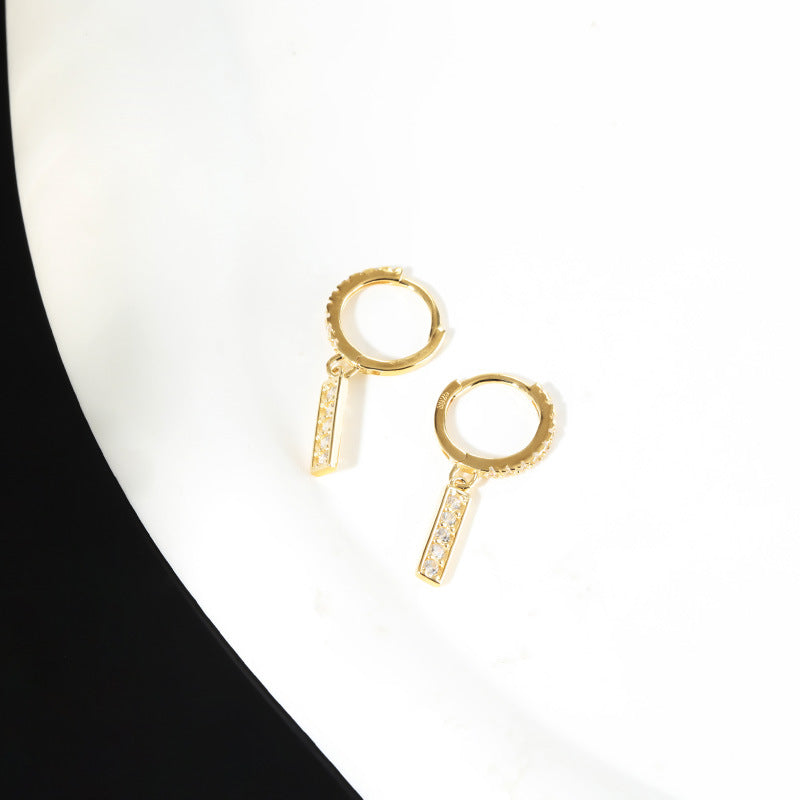 Women's niche fashion inlaid zircon earrings