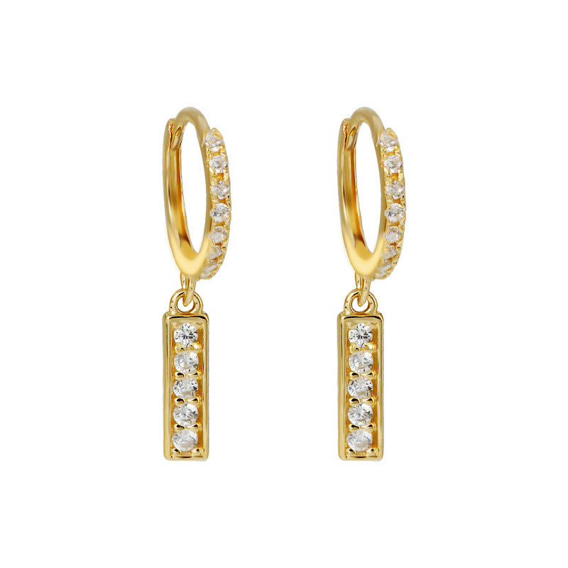 Women's niche fashion inlaid zircon earrings