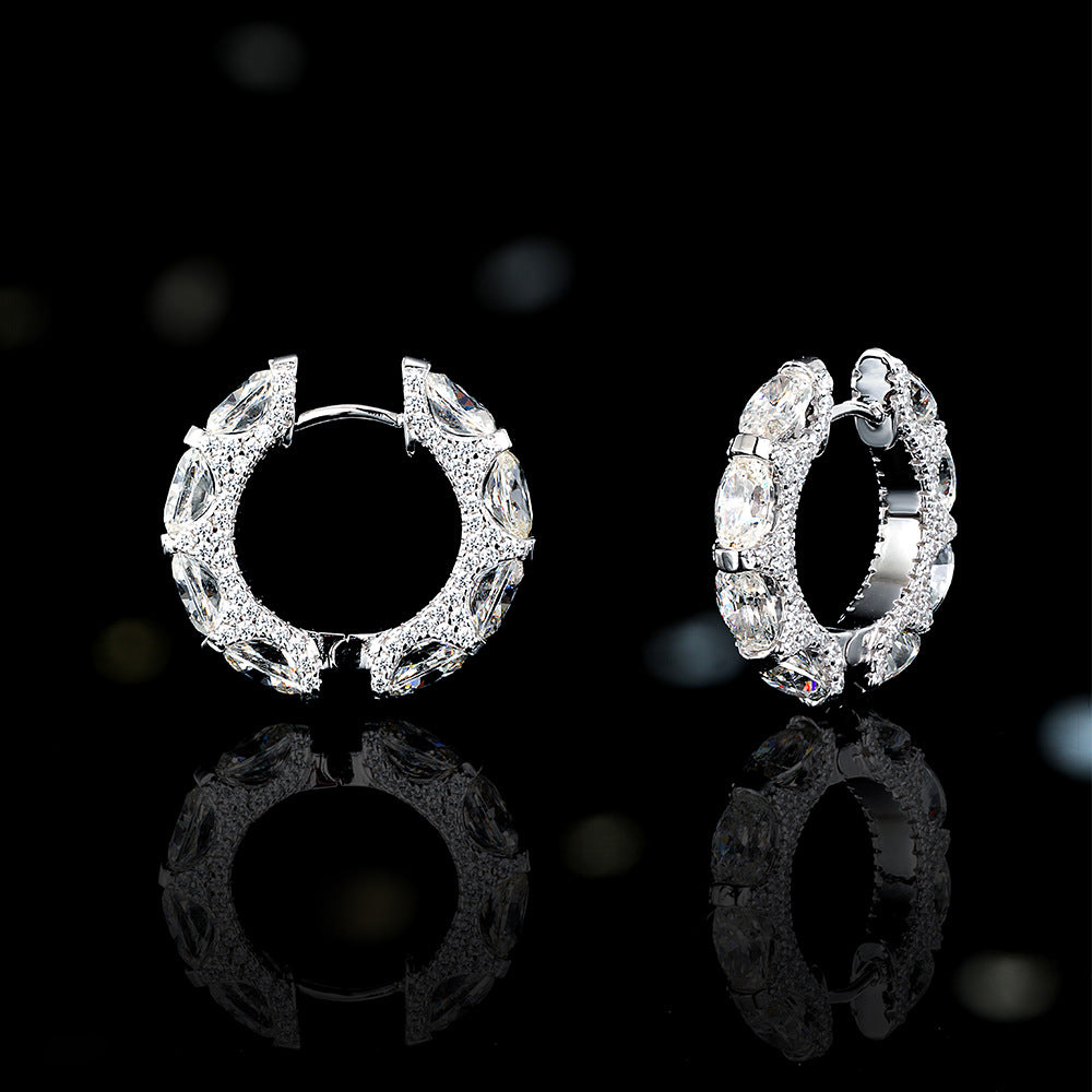 Small simple full diamond earrings