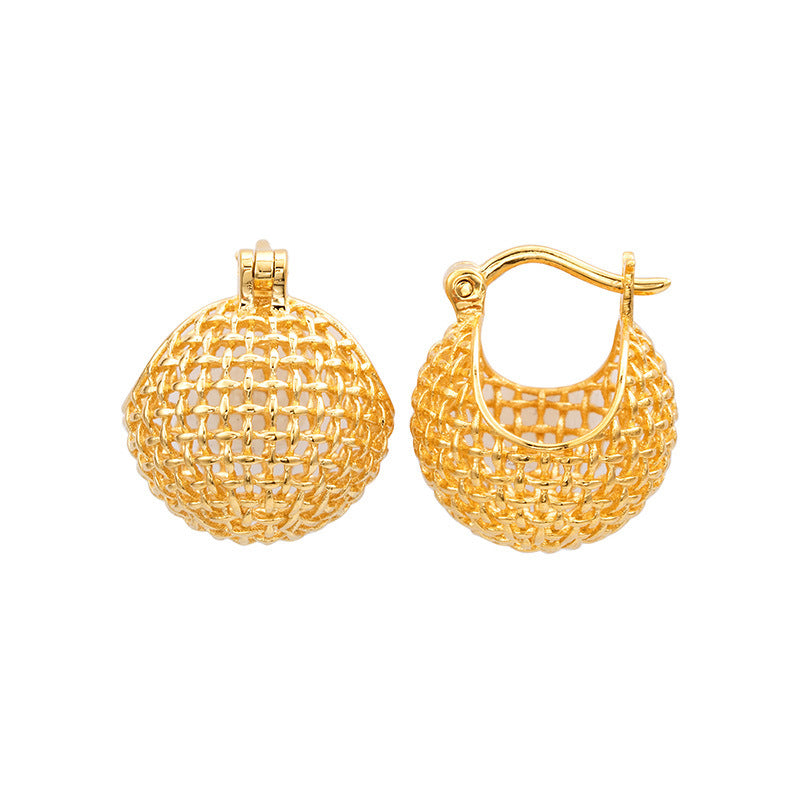 Braided ball-shaped luxury earrings