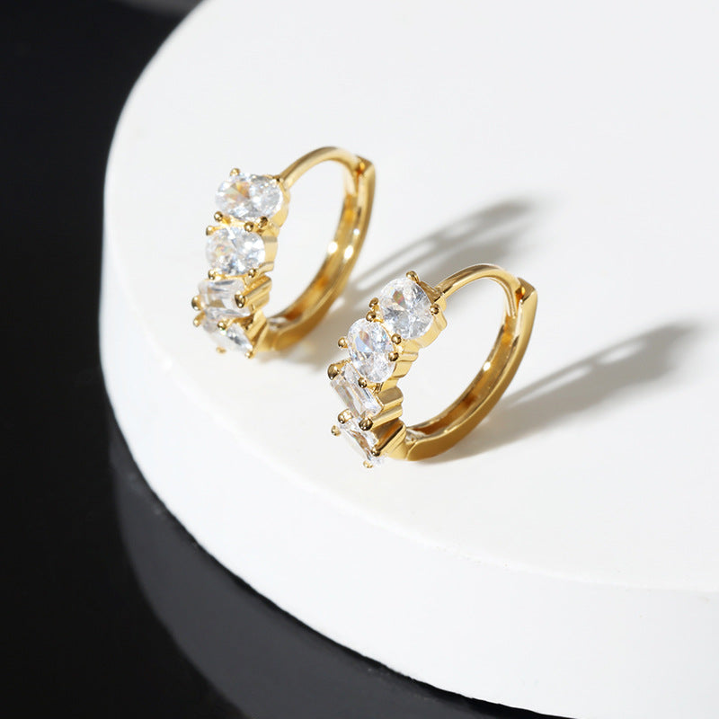 Niche high-end versatile fashion zircon earrings