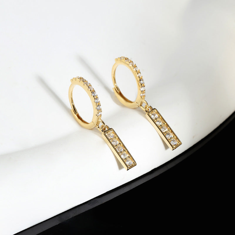 Women's niche fashion inlaid zircon earrings