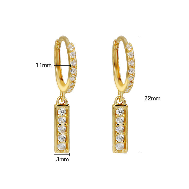 Women's niche fashion inlaid zircon earrings